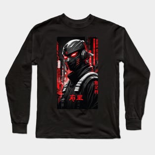 Japanese Ninja - Cyber Style Long Sleeve T-Shirt